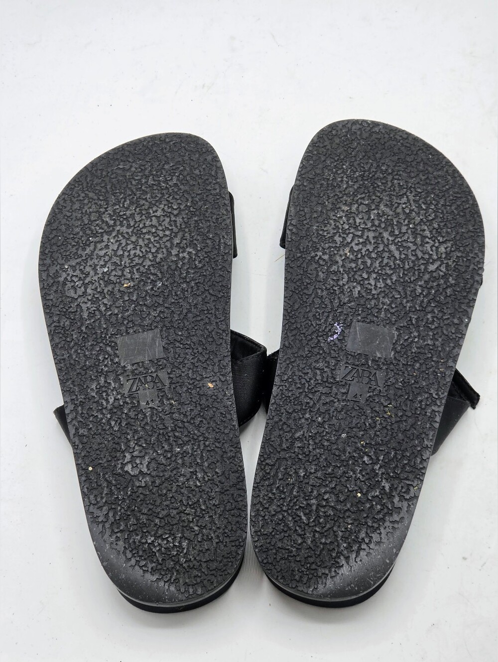 ZARA Black Satin Buckle Slides - Rhinestone Embellished Strappy Sandals Size 10 - Picture 10 of 13